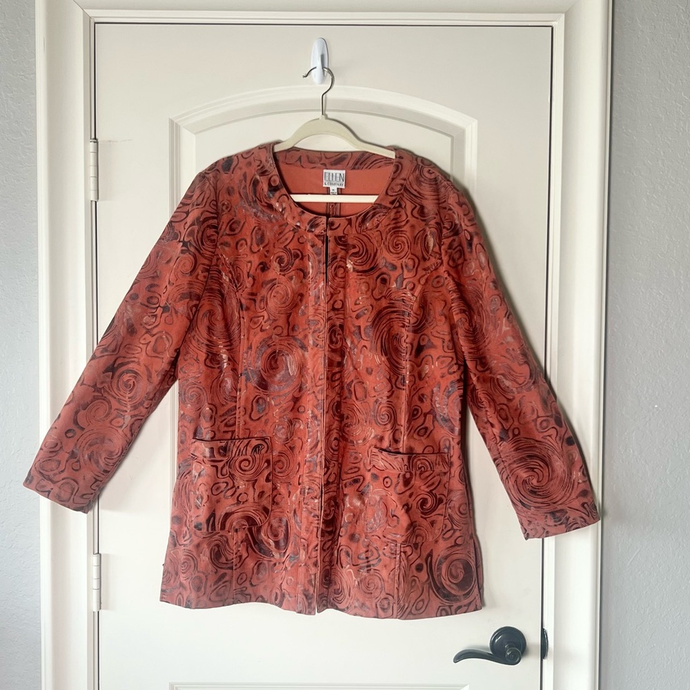 Vintage Ellen & Co. Rust Colored Faux Suede Jacket XL - Boho Western Chic